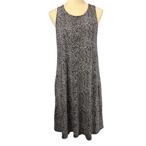 Karen Kane Scoop Neck Slinky Slip Dress Animal Print Sleeveless No Iron Pockets